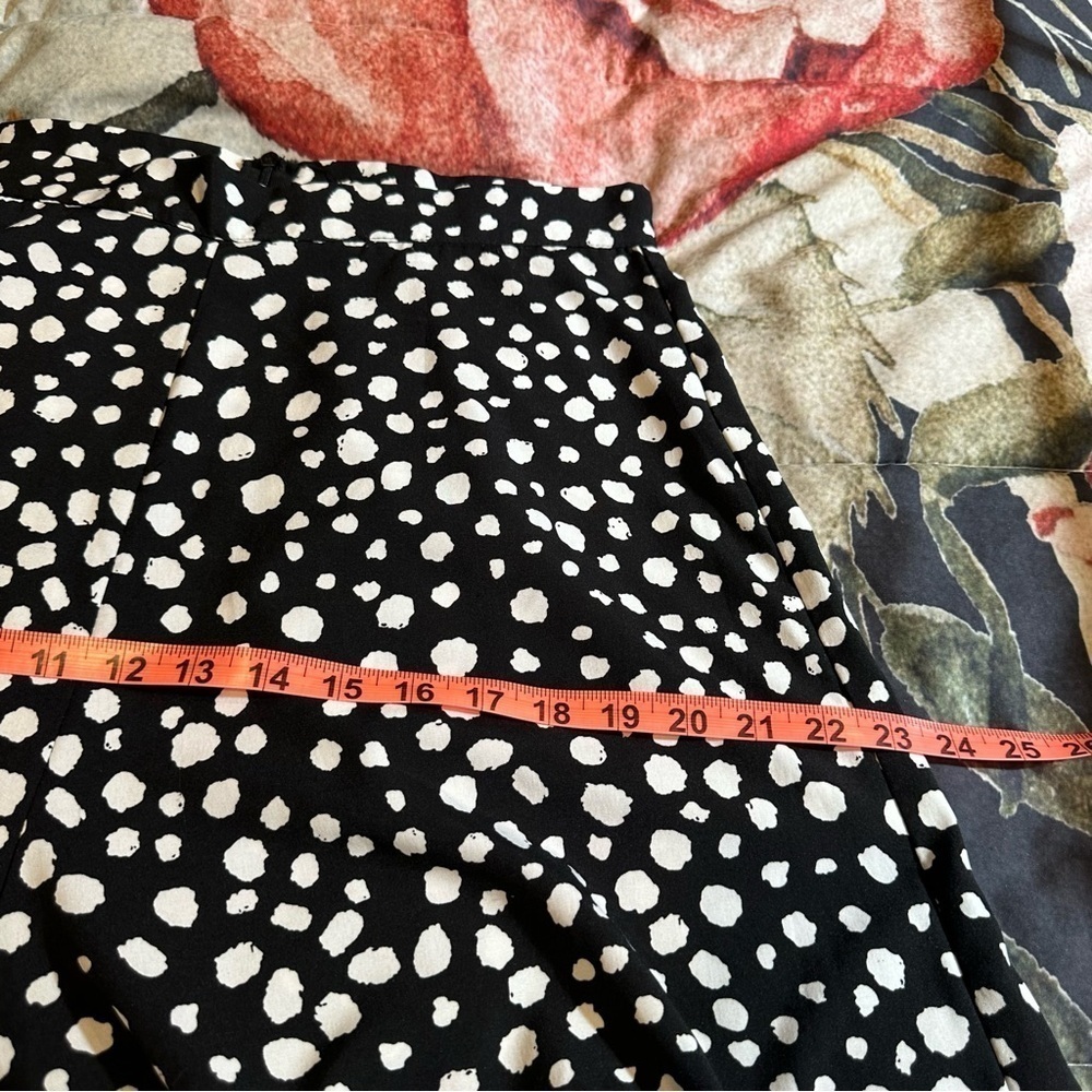 black and white high waisted lightweight super wide leg pants polka dot - Picture 10 of 14